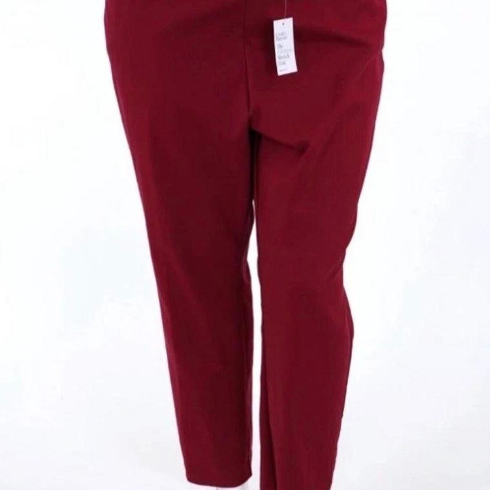 NWT Croft & Barrow 24W Short Women's Straight Mid Rise Pants Vintage Rose Red